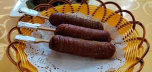 3 sausages (minimum order) for RMB15! at Beijing Zheng Long Zhai in Beijing