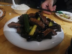 Steak strips at Beijing Zheng Long Zhai in Beijing