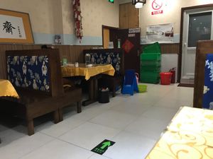 Inside of restaurant (located upstairs) at Beijing Zheng Long Zhai in Beijing