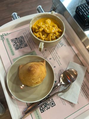 Samosa and carry soy meat   at Sattva - Tverskaya in Moscow