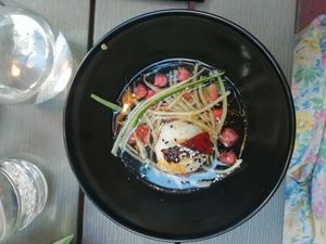 Japanse soep met sushi en watermeloen at Lento in Antwerpen