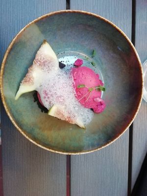 Frambozendessert at Lento in Antwerpen