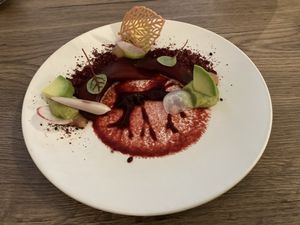 Voorgerecht met rode biet   at Lento in Antwerpen