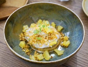 Tiramisu with coconut and pineapple (November 2022 menu) at Lento in Antwerpen