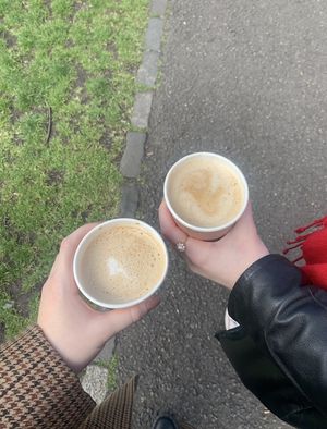 lattes with oat milk   at Uplands Roast in Edinburgh