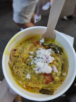Noodles with cocunut sauce at Kamala in East London