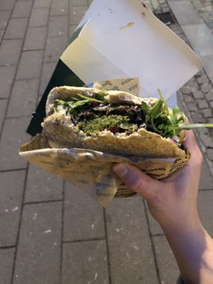 The falafel had a touch of Basil flavor, which I really loved  at Garbanzo in Copenhagen