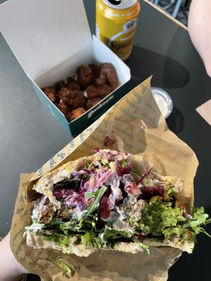 Pita with falafel   at Garbanzo in Copenhagen