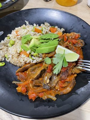Ropa vieja, mushroom based.  Very good and fillling.   at Zoni Restaurant in West New York