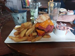 Jalapeño bean burger at Drover's Rest in Carlisle