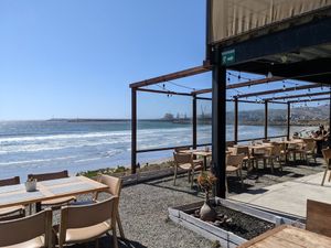 Outside seating at Rincon Arabe in Ensenada