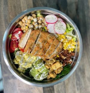 Cobb salad with fried Chick'n. at Zammy's Vegan Kitchen in Columbus