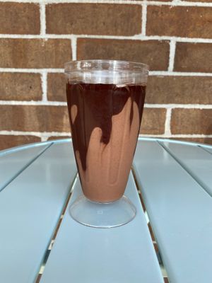 Chocolate shake made with our house made oat milk ice cream.  at Zammy's Vegan Kitchen in Columbus