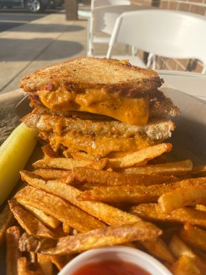 Mochi melt and fries at Zammy's Vegan Kitchen in Columbus
