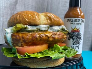 Spicy Chick'n Sandwich at Zammy's Vegan Kitchen in Columbus