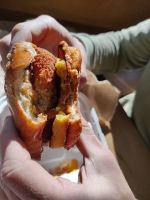 The Frankie breakfast sandwich at Zammy's Vegan Kitchen in Columbus