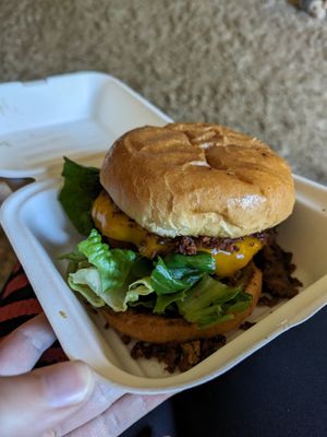 Zammy burger at Zammy's Vegan Kitchen in Columbus
