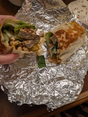 Spicy Caesar wrap at Zammy's Vegan Kitchen in Columbus
