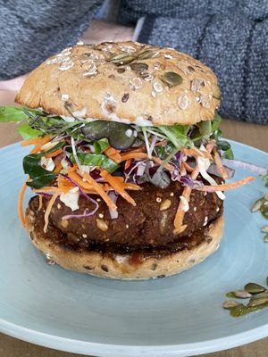 Burger  at Wild Pear Kitchen in New Plymouth