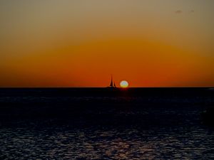 Sunset on Palm Beach  at Hadicurari in Noord
