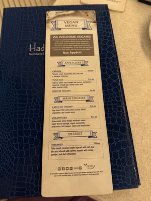 Menu  at Hadicurari in Noord