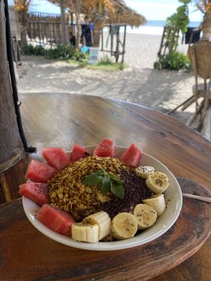 Vegan smoothie bowl  at Hostal Mano a Mano in Las Penitas