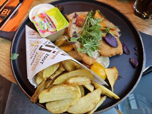 Vegan schnitzel met vegan mayo at Stadscafe Blij in Zwolle