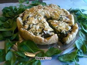 Spinach Bake with shaved Almonds at Graenn Kostur in Reykjavik