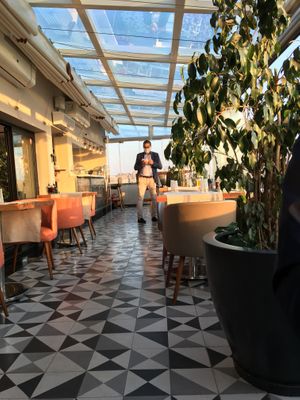 Modern setting, indoor seating available   at Estro in Cairo