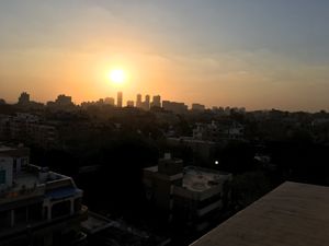 Sunset view from the rooftop   at Estro in Cairo
