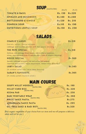 Soup, Salads, Main course at Rose & Joe  in Mumbai