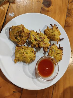 Onion Pakoda baked at Rose & Joe  in Mumbai