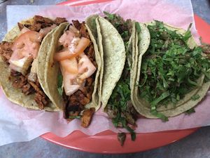 2 al pastor and 2 asada de soya 🤗 at Indio 2 in Chicago