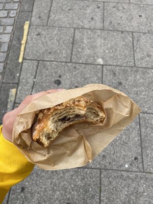 Coconut pain au chocolate  at Rising Tide in Brighton