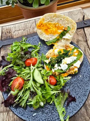 Vegan sandwich with salad (take away) at Café Pistolet in Bruges