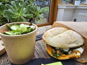 Vegan sandwich with salad (take away) at Café Pistolet in Bruges