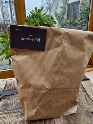 Take away bag at Café Pistolet in Bruges