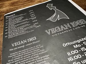menu  at Vegan 1983 in Erfurt