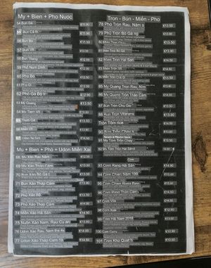 Menu auto-translated English   at Vegan 1983 in Erfurt