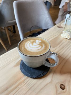 Perfect flat white with oat milk   at Endless in Leipzig