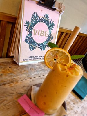 Sunshine Smoothie at VIBE Plant Based Cafe & Restaurant in Douglas