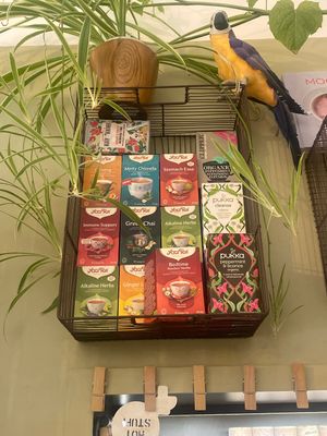 Wide selection of herb teas available   at VIBE Plant Based Cafe & Restaurant in Douglas