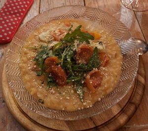 Butternut squash risotto at VIBE Plant Based Cafe & Restaurant in Douglas