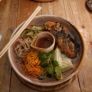 Korean Bibimbap at VIBE Plant Based Cafe & Restaurant in Douglas