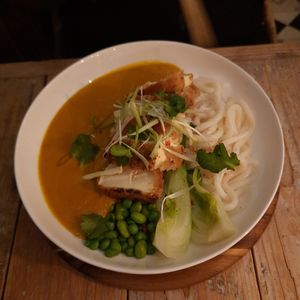 Katsu curry at VIBE Plant Based Cafe & Restaurant in Douglas