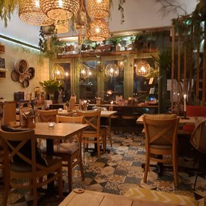 Interior at VIBE Plant Based Cafe & Restaurant in Douglas