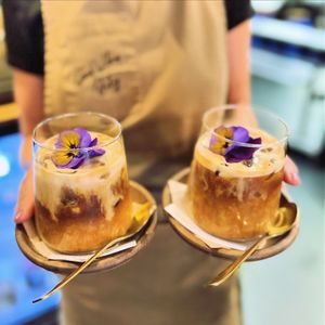 Iced Vietnamese coffee with almond milk, dates and cardamom   at VIBE Plant Based Cafe & Restaurant in Douglas