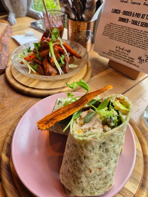 Caesar wrap at VIBE Plant Based Cafe & Restaurant in Douglas