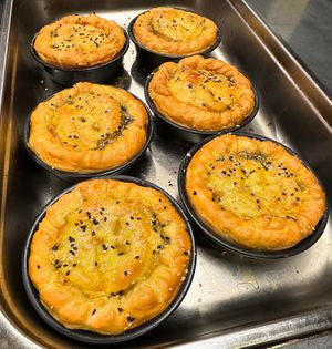 Tempeh N’Duja butternut squash & caramelised onion pie   at VIBE Plant Based Cafe & Restaurant in Douglas