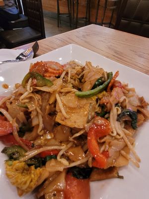 Drunken noodles with vegan chicken- best thing we ordered. Sauce was great and the vegan chicken was well seasoned! at My Thai Vegan & Boba in Frisco
